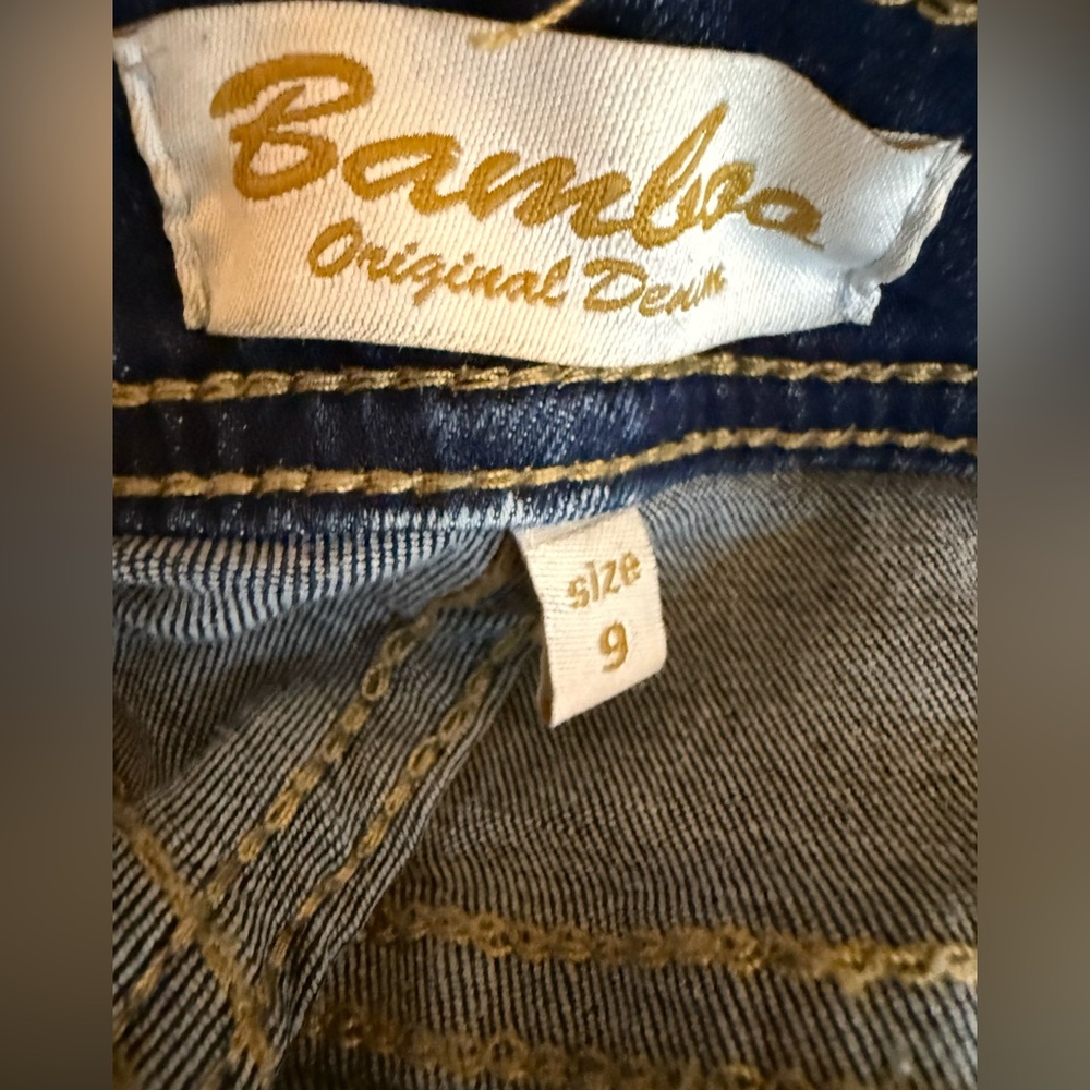 BAMBOO Dark Blue Flare Jeans Women’s 9 - Picture 3 of 4